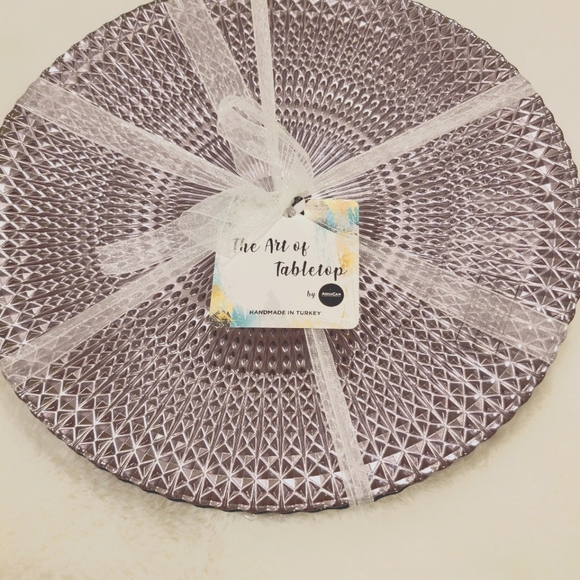 X4 Art of tabletop Turkish Glass lavender/purple 11” Dinner Plates Set - Picture 1 of 3